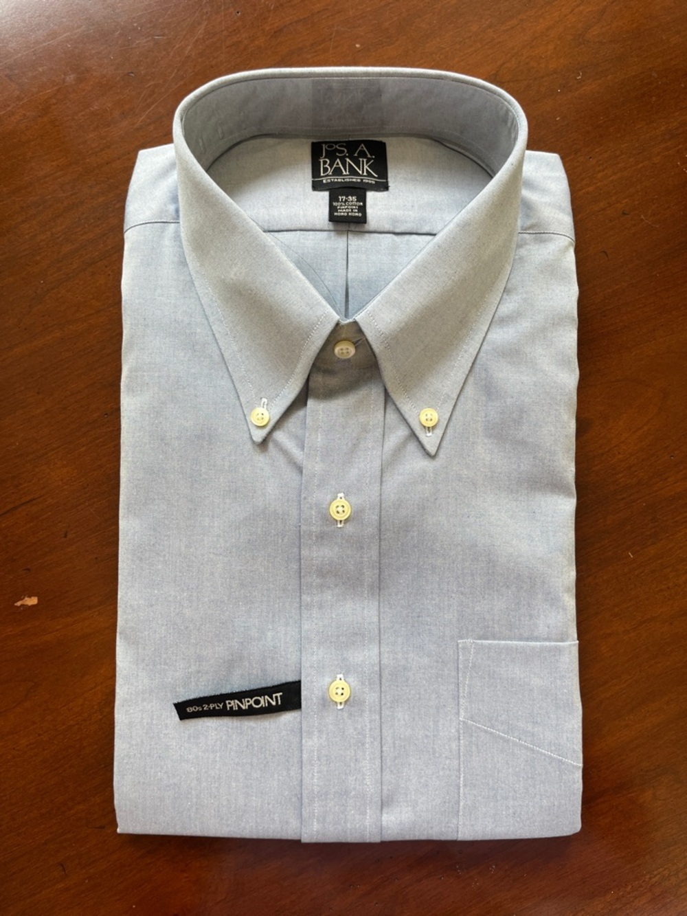 Jos. A. Bank Light Blue Pinpoint Button-Down Dress Shirt